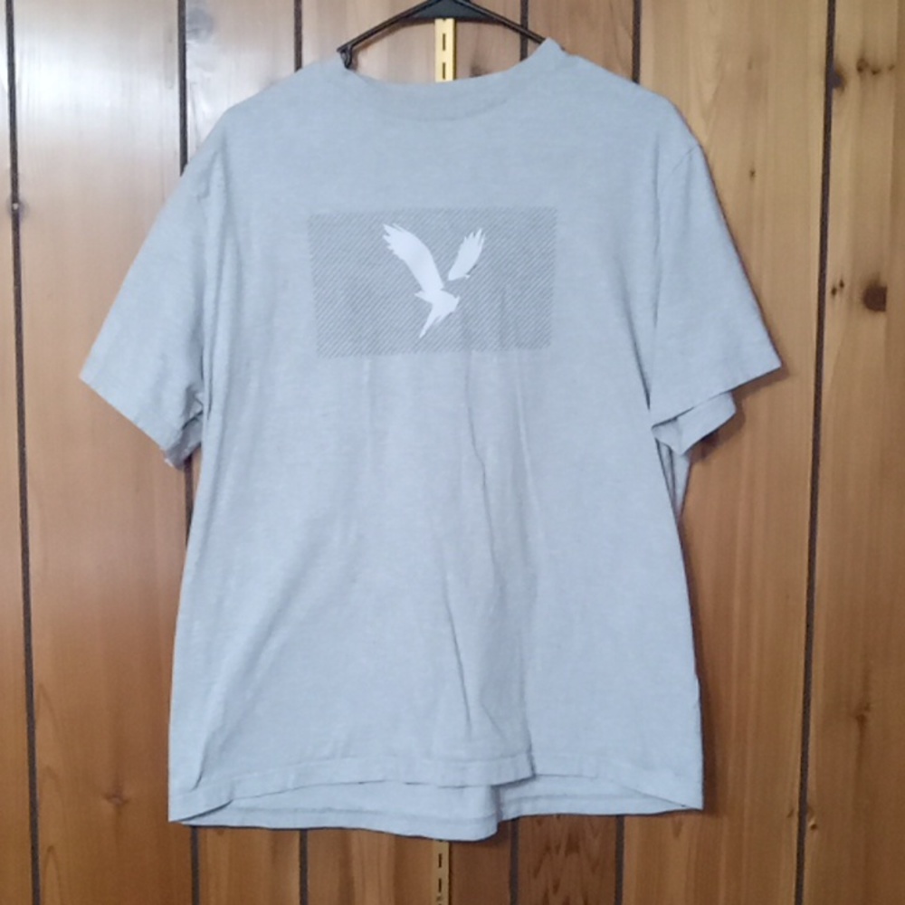 American Eagle graphic tee, salt pepper gray, unisex